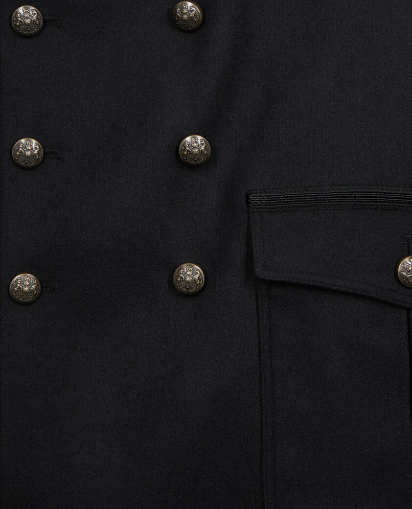 The Kooples HERREN BLACK schwarze cabanjacke im offizierstil