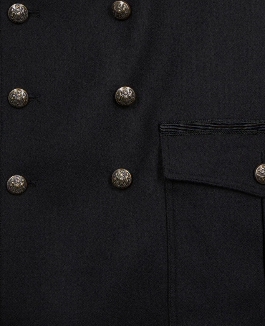The Kooples HOMME BLACK caban style officier noir