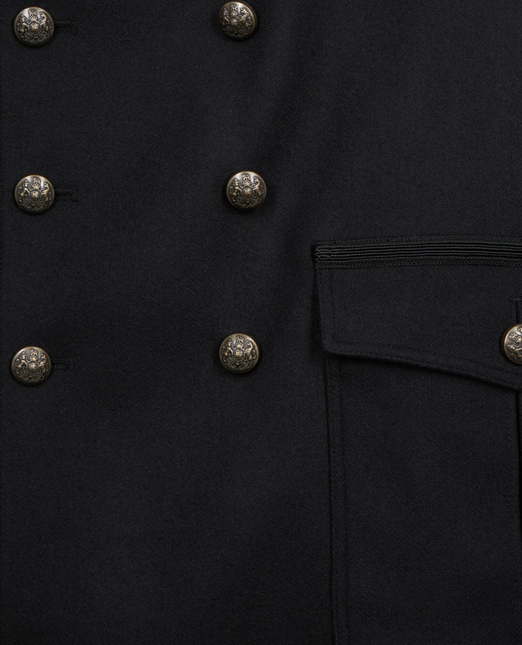 Caban style officier noir, BLACK, hi-res image number null