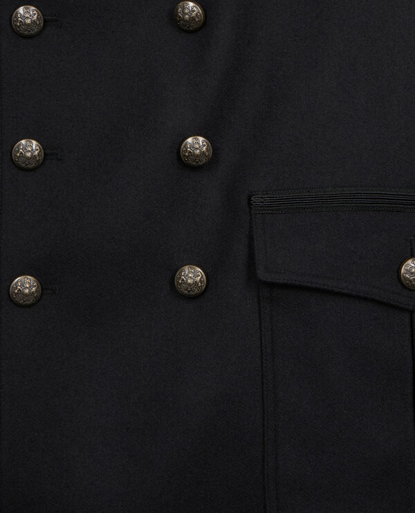 The Kooples MEN BLACK black officer-style pea coat