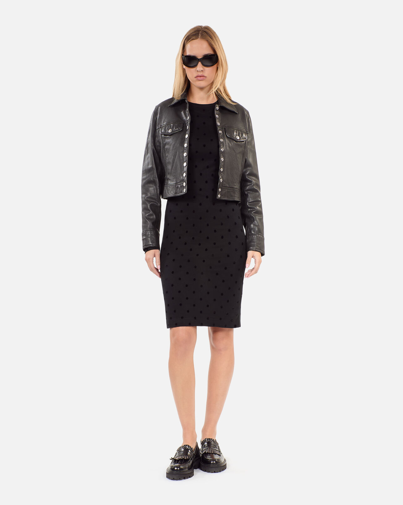 The Kooples WOMEN BLACK black short jersey dress