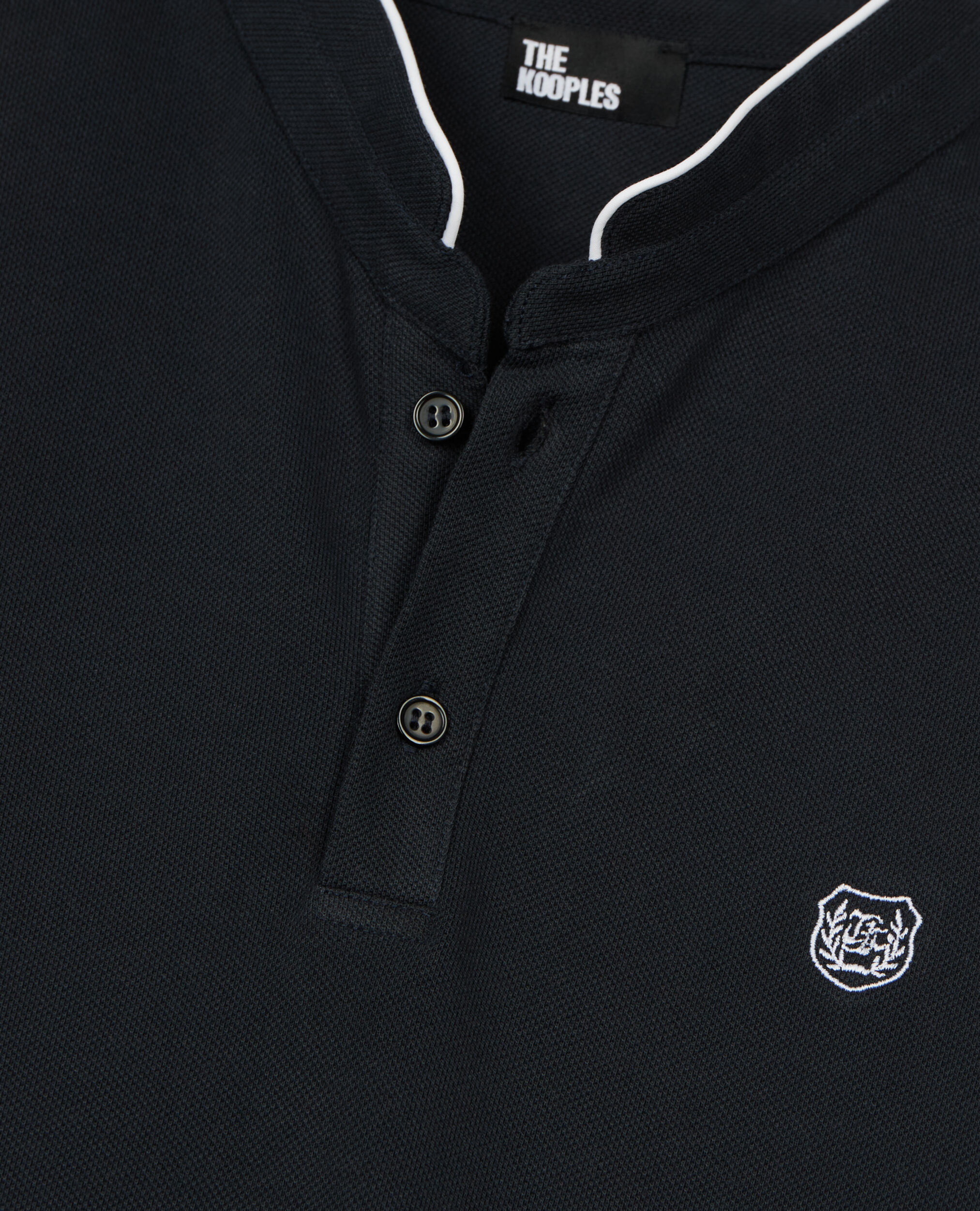 Polo en coton piqué bleu marine, NAVY, hi-res image number null