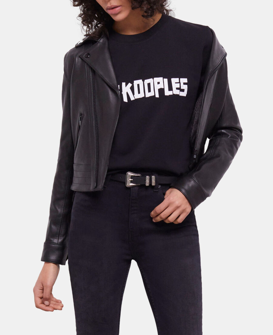 black t-shirt with logo