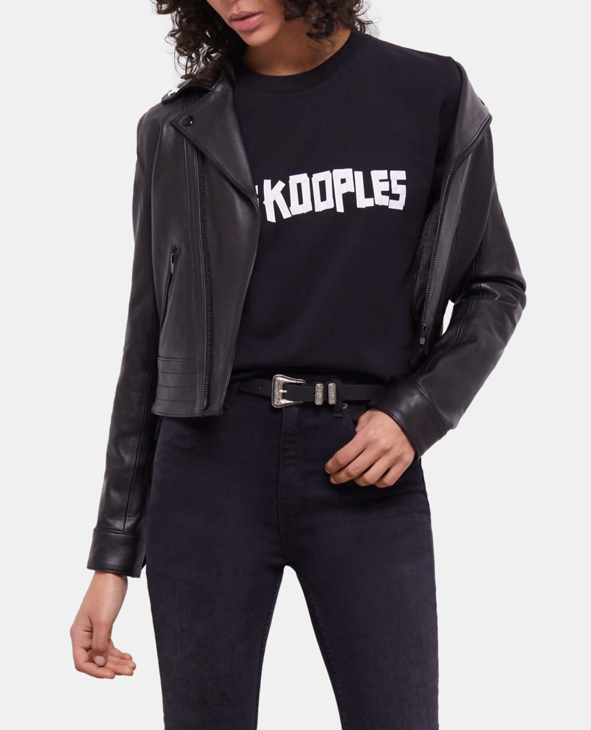 Black T-shirt with logo, BLACK, hi-res image number null