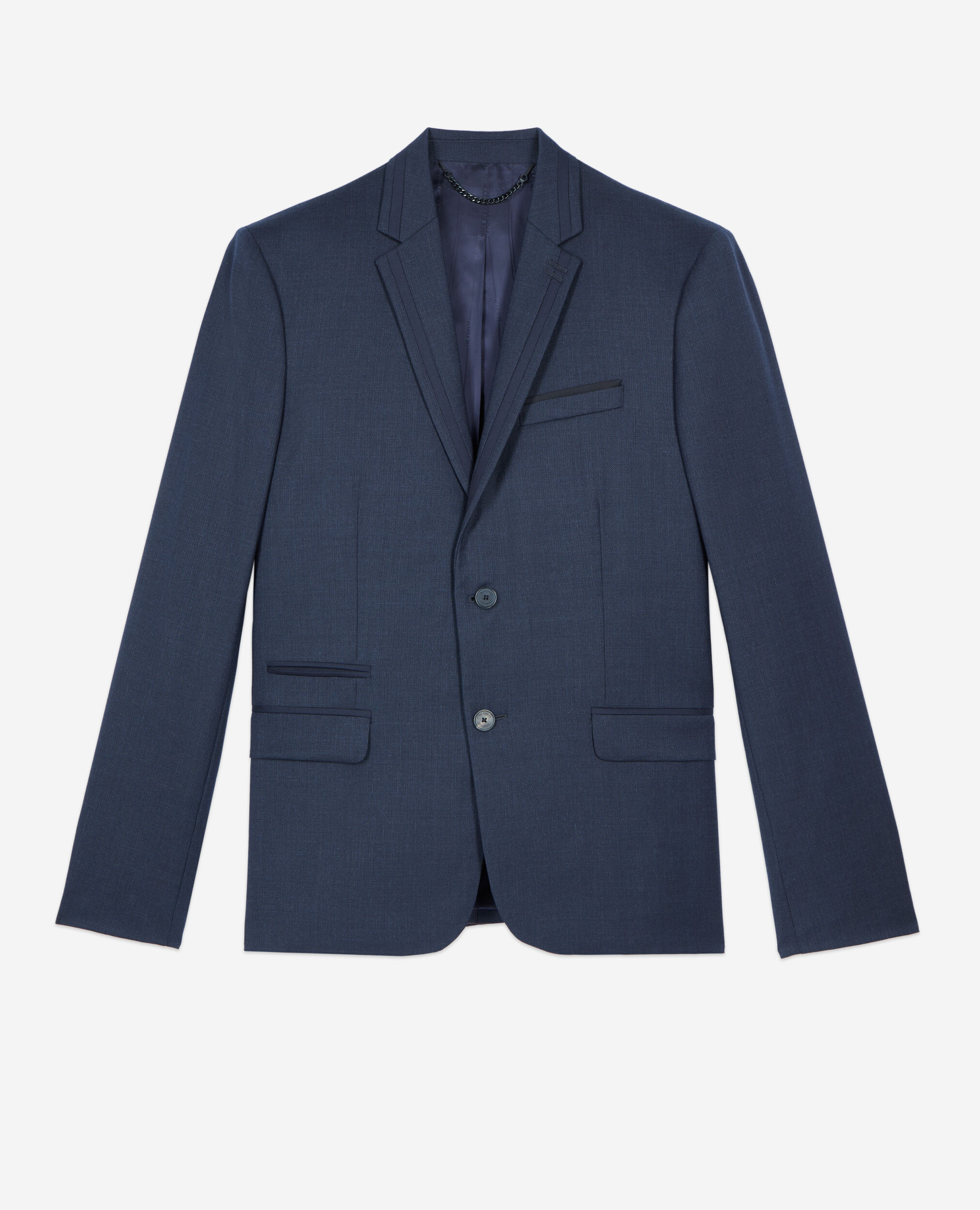 Navy blue wool suit jacket, NAVY, hi-res image number null