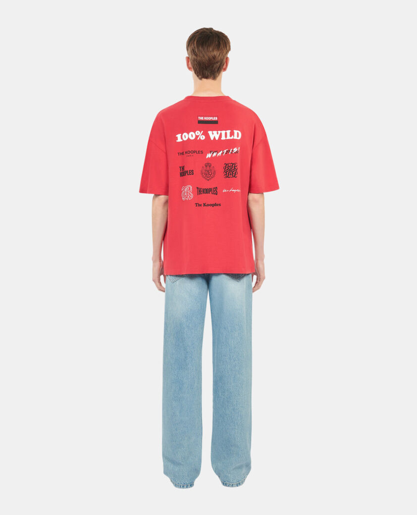 The Kooples MEN RUBIS red 100% wild serigraphy t-shirt