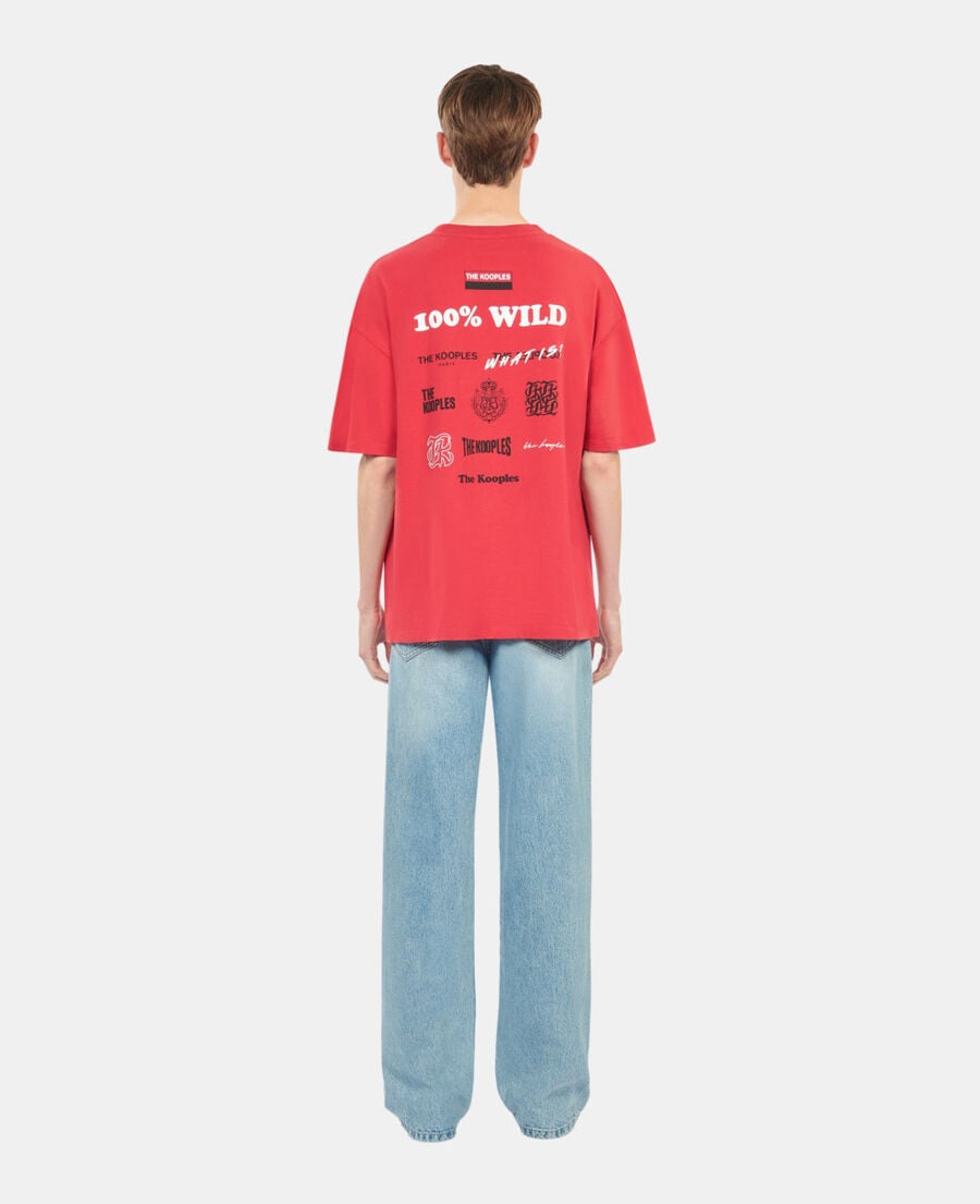 The Kooples HOMME RUBIS t-shirt avec s&eacute;rigraphie rouge