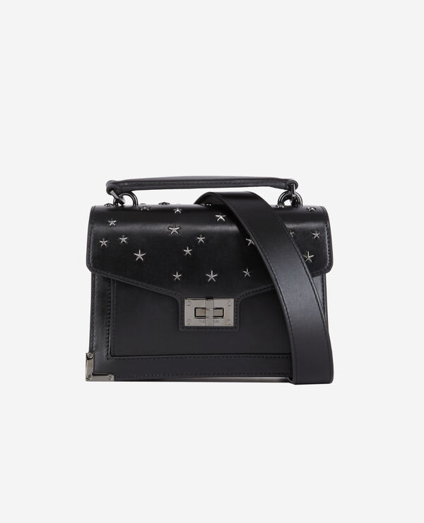 small emily bag in black leather with stars