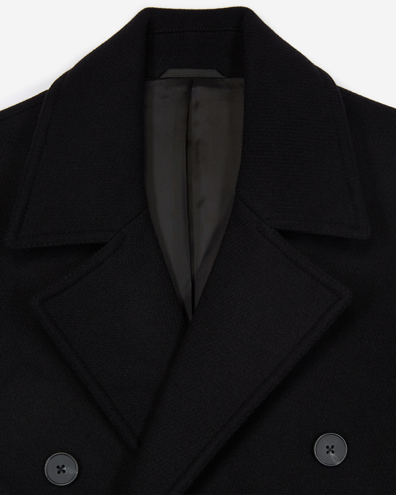 The Kooples MEN BLACK black relaxed-fit virgin wool coat