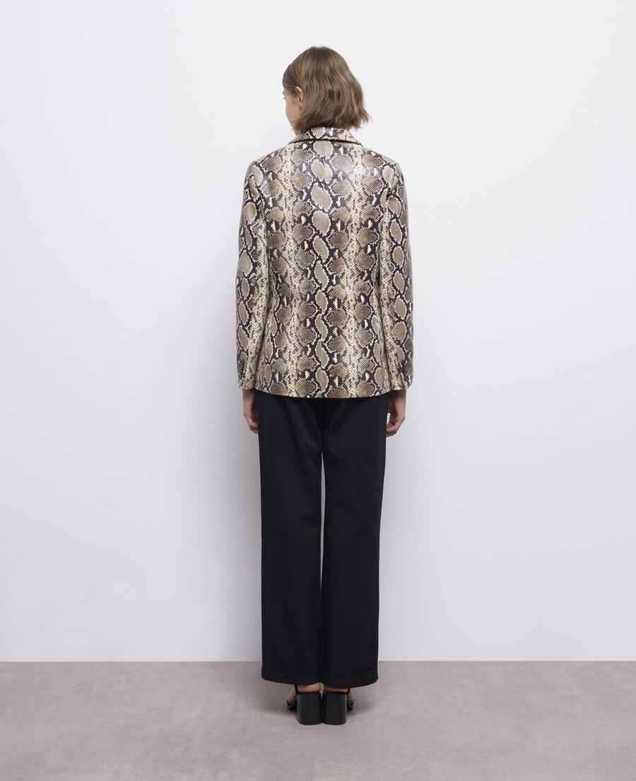 lederjacke mit pythonmuster