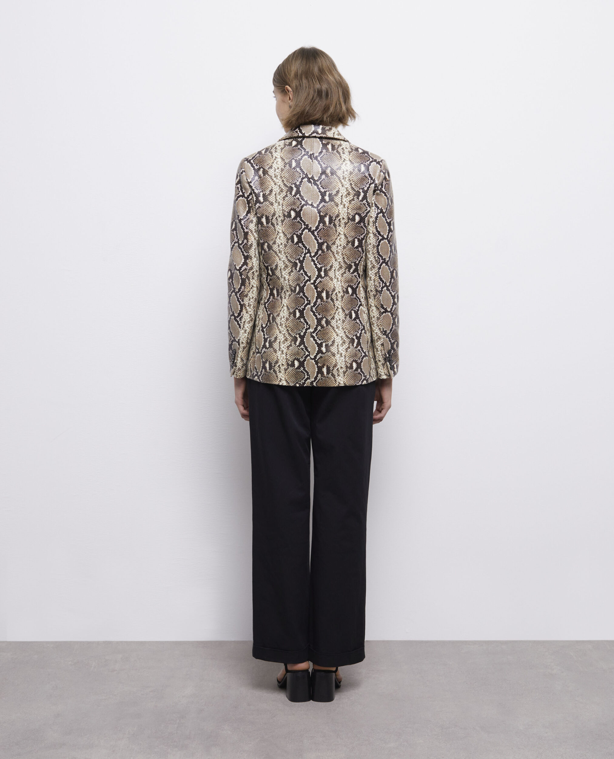 Lederjacke mit Pythonmuster, PYTHON BEIGE, hi-res image number null