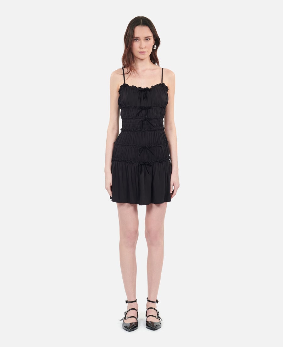 The Kooples FEMME BLACK robe courte avec nœuds noire