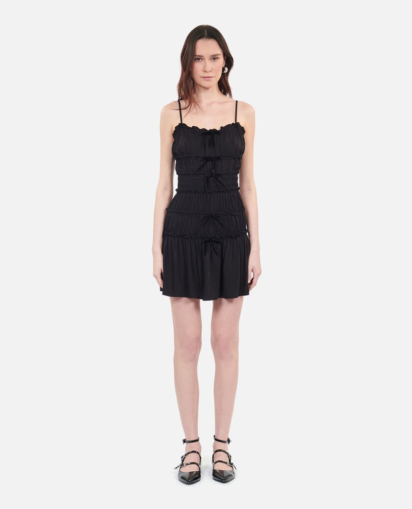 The Kooples FEMME BLACK robe courte avec nœuds noire