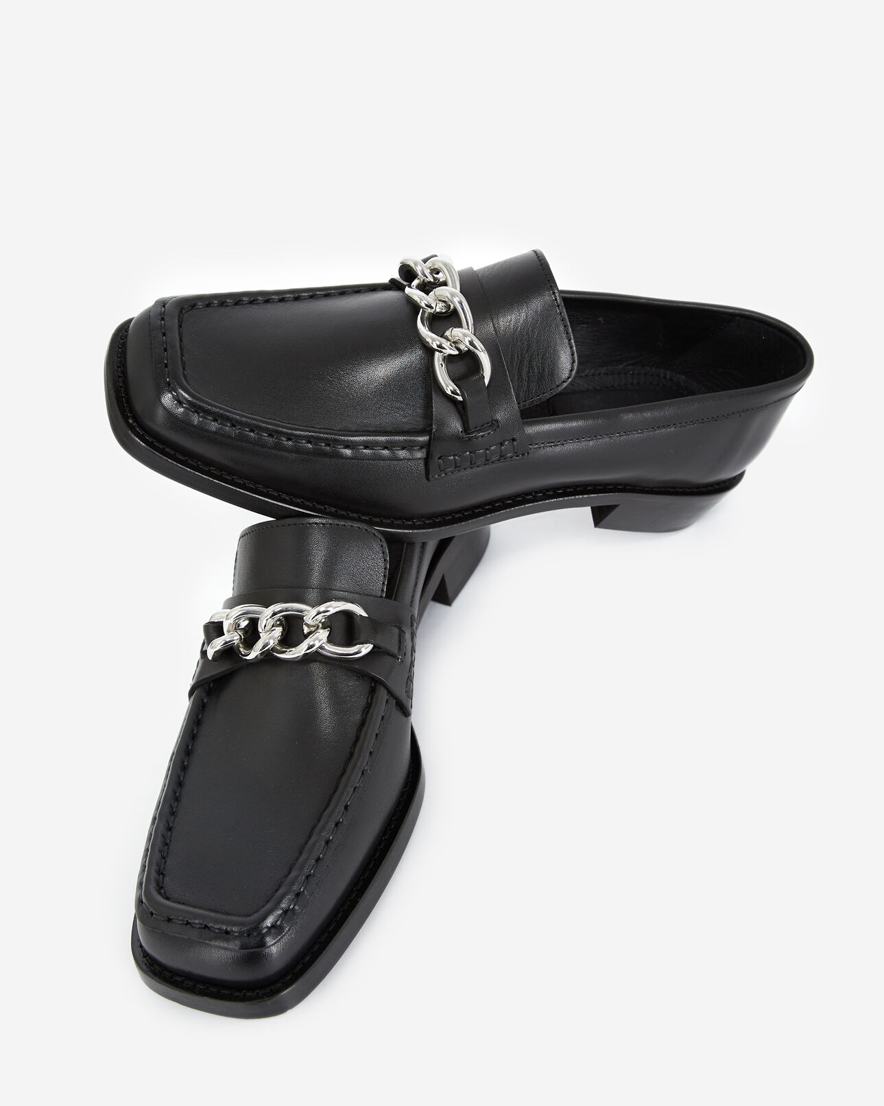 The Kooples FEMME BLACK mocassins noir boucle argent