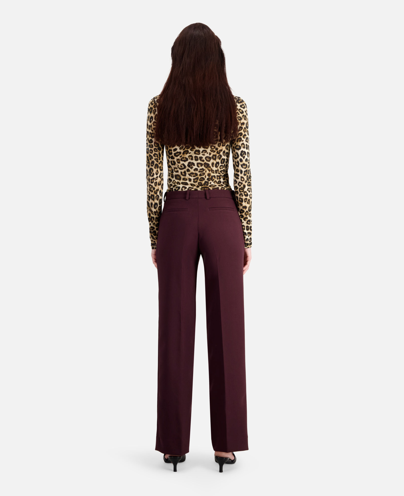 The Kooples WOMEN BURGUNDY burgundy crepe suit trousers