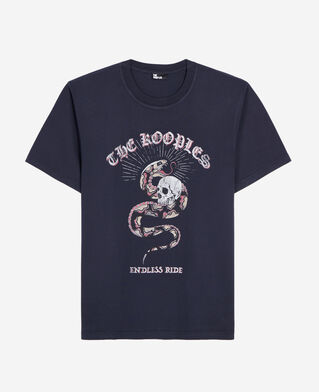 The Kooples HOMME WASHED NAVY t-shirt avec sérigraphie bleu marine