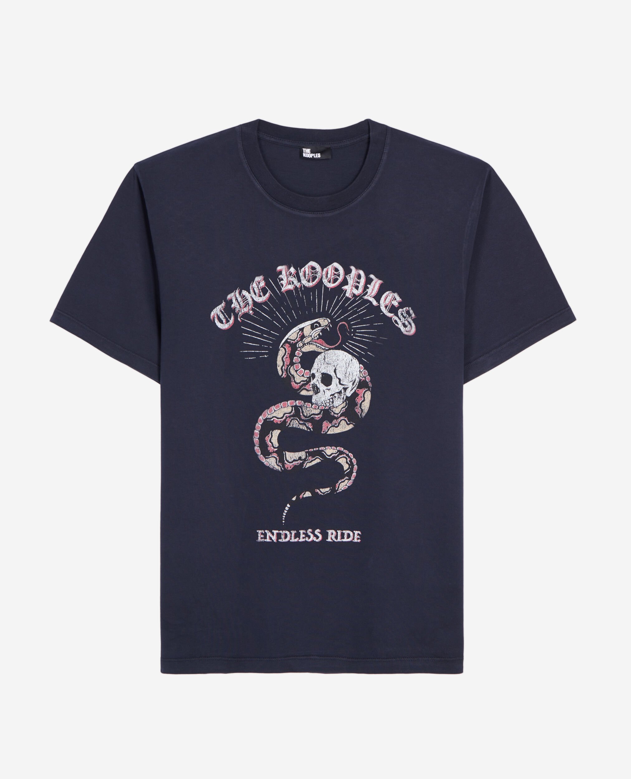 T-shirt avec sérigraphie bleu marine, WASHED NAVY, hi-res image number null