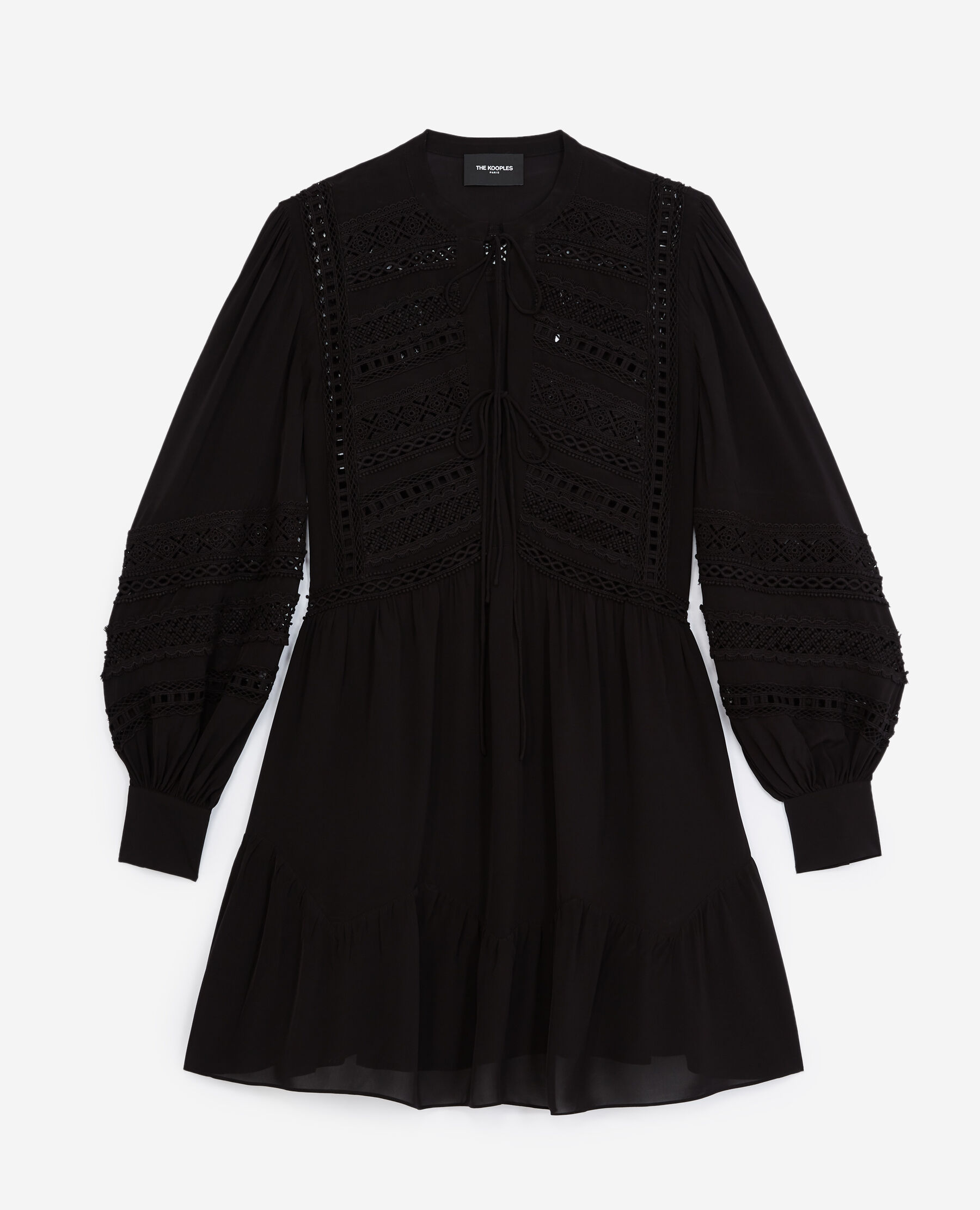 Robe courte noire detail dentelle The Kooples