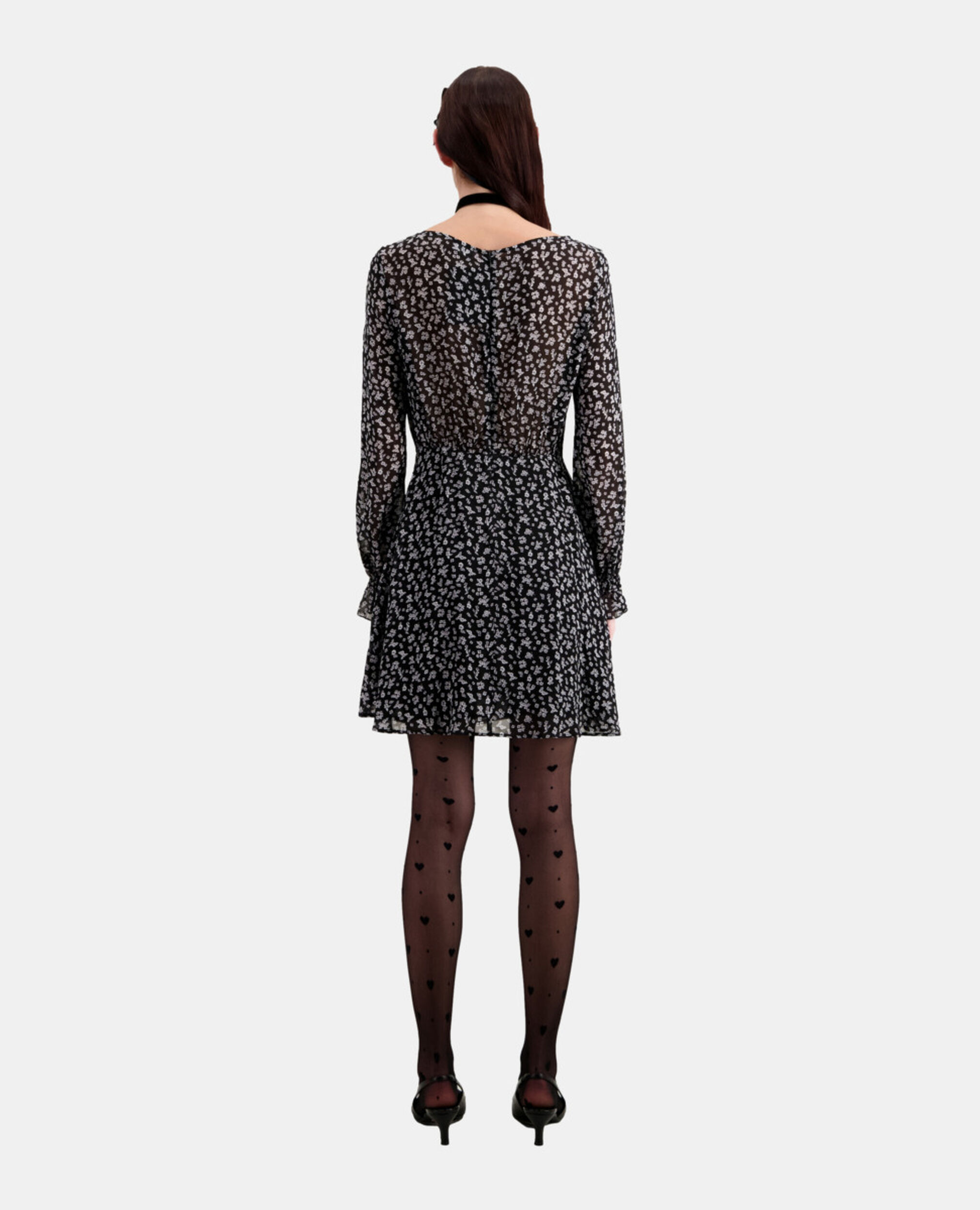 Short printed dress, BLACK-ECRU, hi-res image number null
