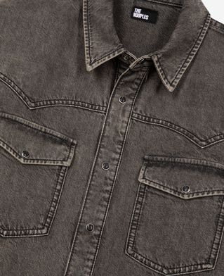 The Kooples H DENIM GREY grey denim shirt