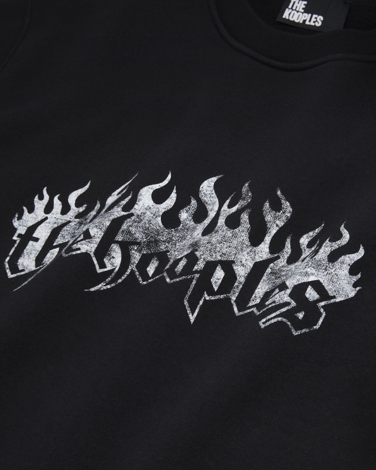The Kooples HOMME BLACK sweatshirt homme noir avec sérigraphie kooples on fire