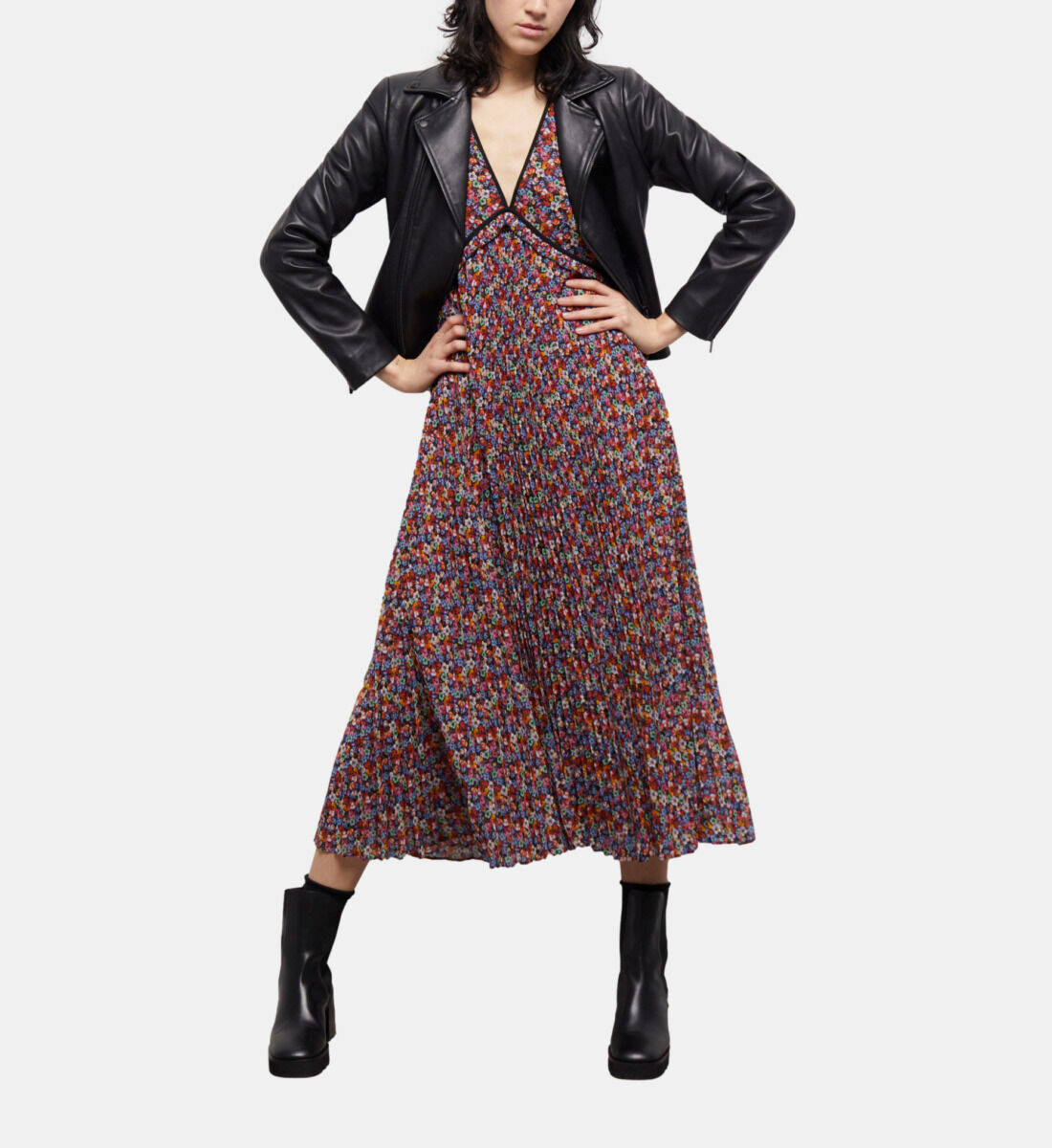 The kooples online pleated shirt dress