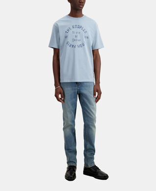 The Kooples HOMME BLUE GREY t-shirt homme bleu clair avec s&eacute;rigraphie 11 rue de prony