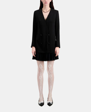 The Kooples WOMEN BLACK short black crepe and lace dress
