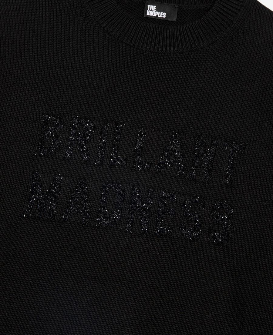 The Kooples F BLACK sweater with black lurex jaquard