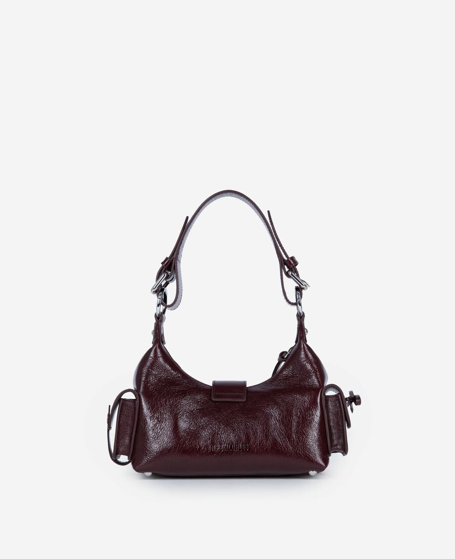 The Kooples F BORDEAUX amelia small bag in burgundy cracked leather