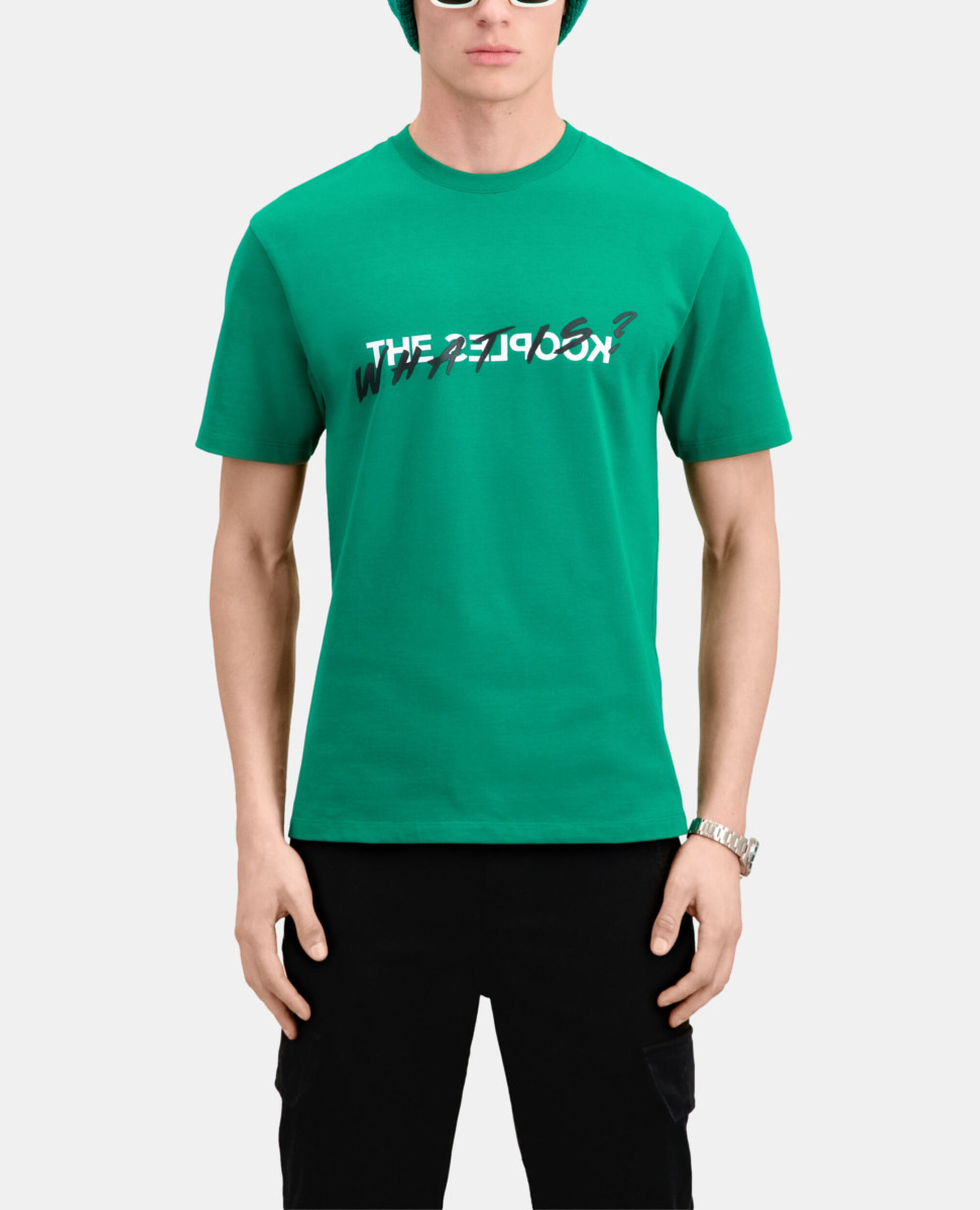 Grünes T-Shirt Herren „What is“, FOREST, hi-res image number null