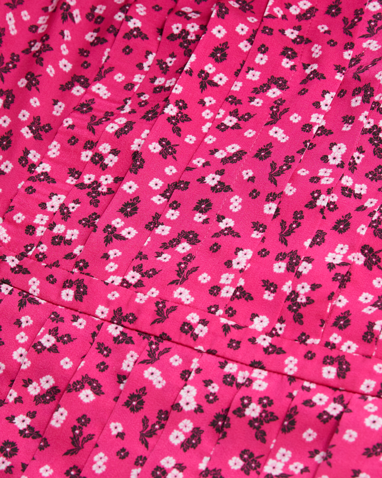 The Kooples WOMEN PINK BLACK short printed dress with pleating
