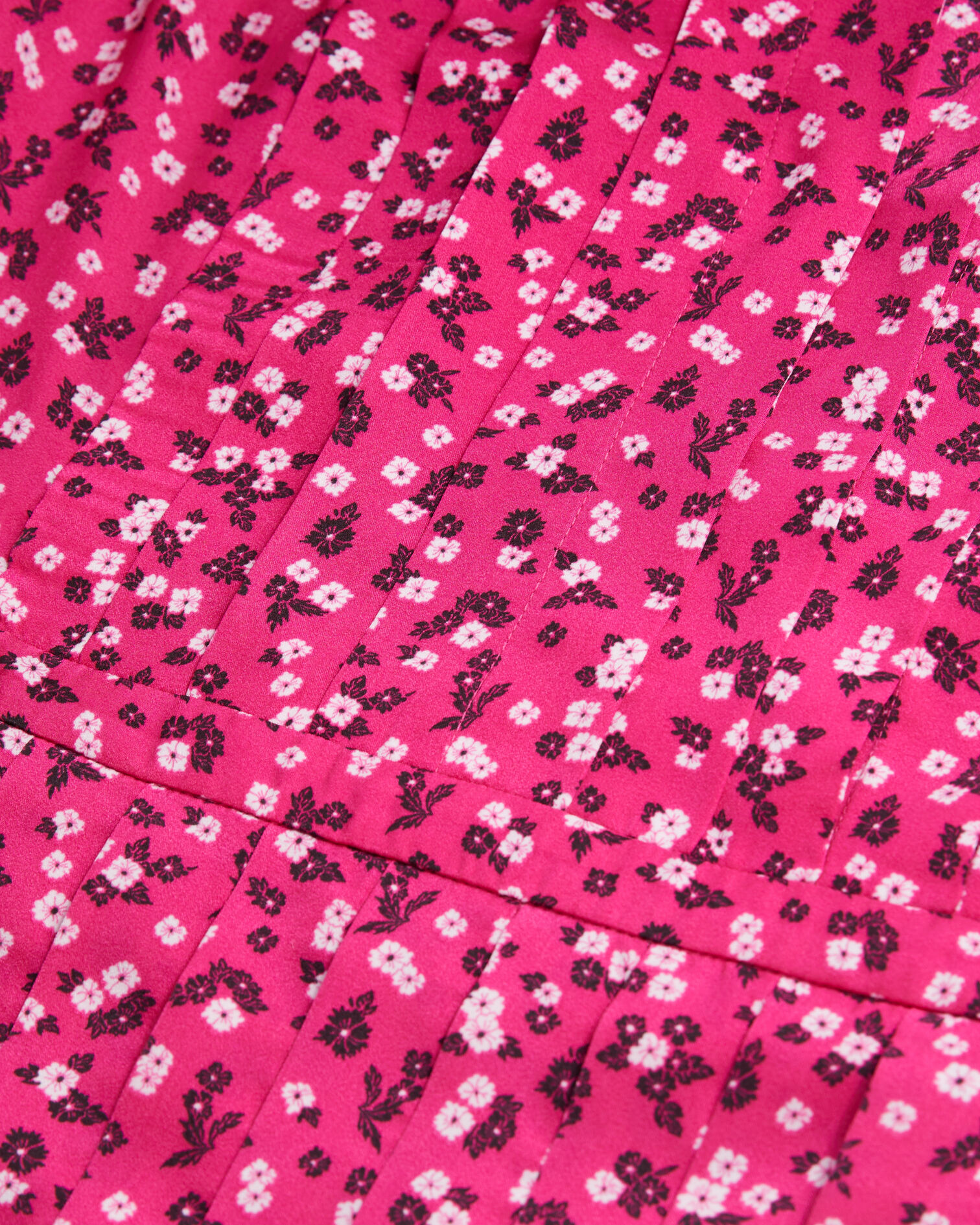Short printed dress with pleating, PINK BLACK, hi-res image number null