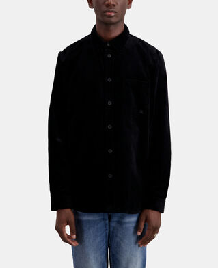 The Kooples HERREN BLACK schwarzes hemd aus cordsamt