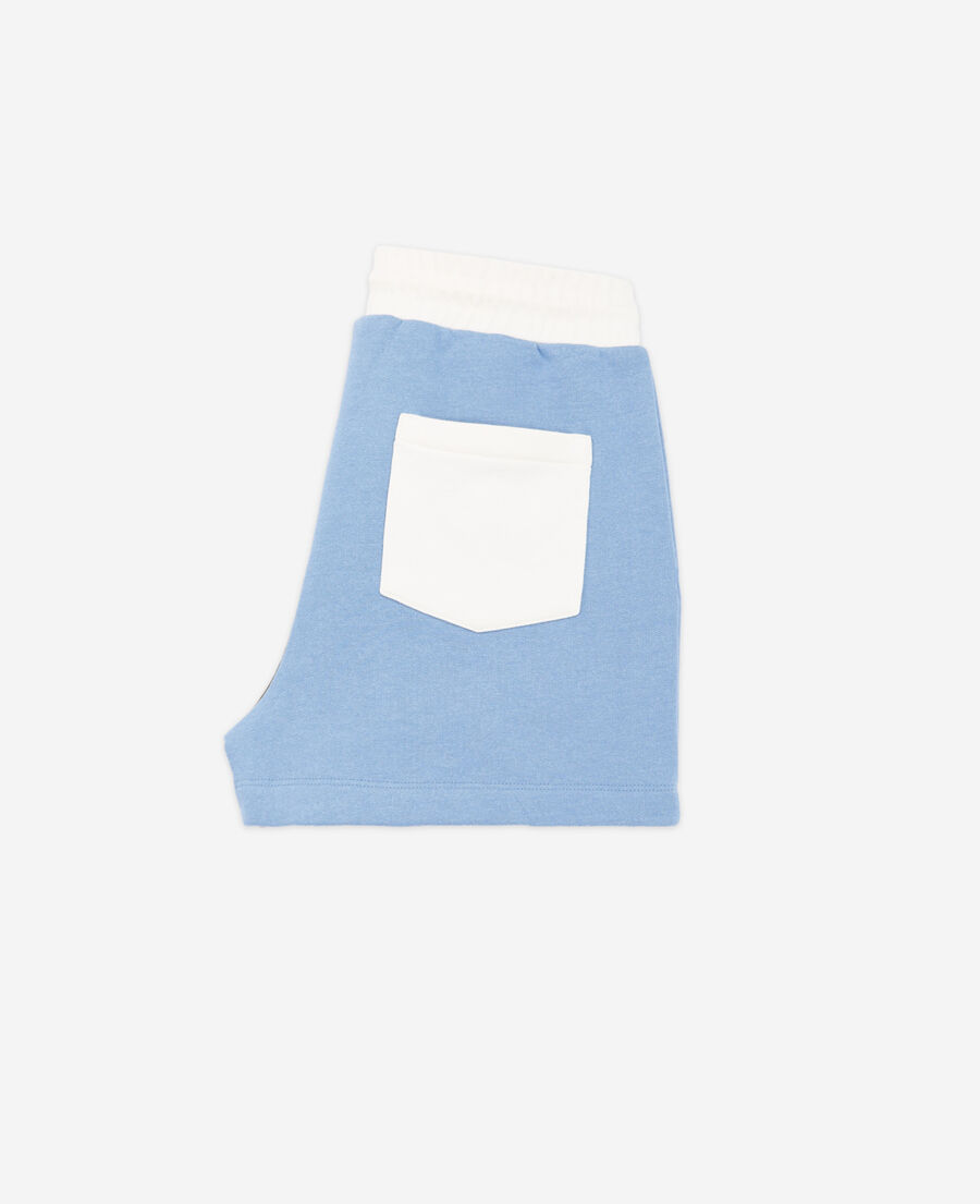 blue and khaki fleece shorts with the kooples logo