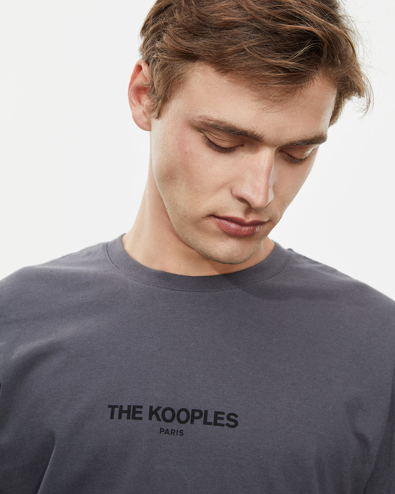 The Kooples HERREN ANTHRACITE baumwoll-t-shirt anthrazitgrau logo