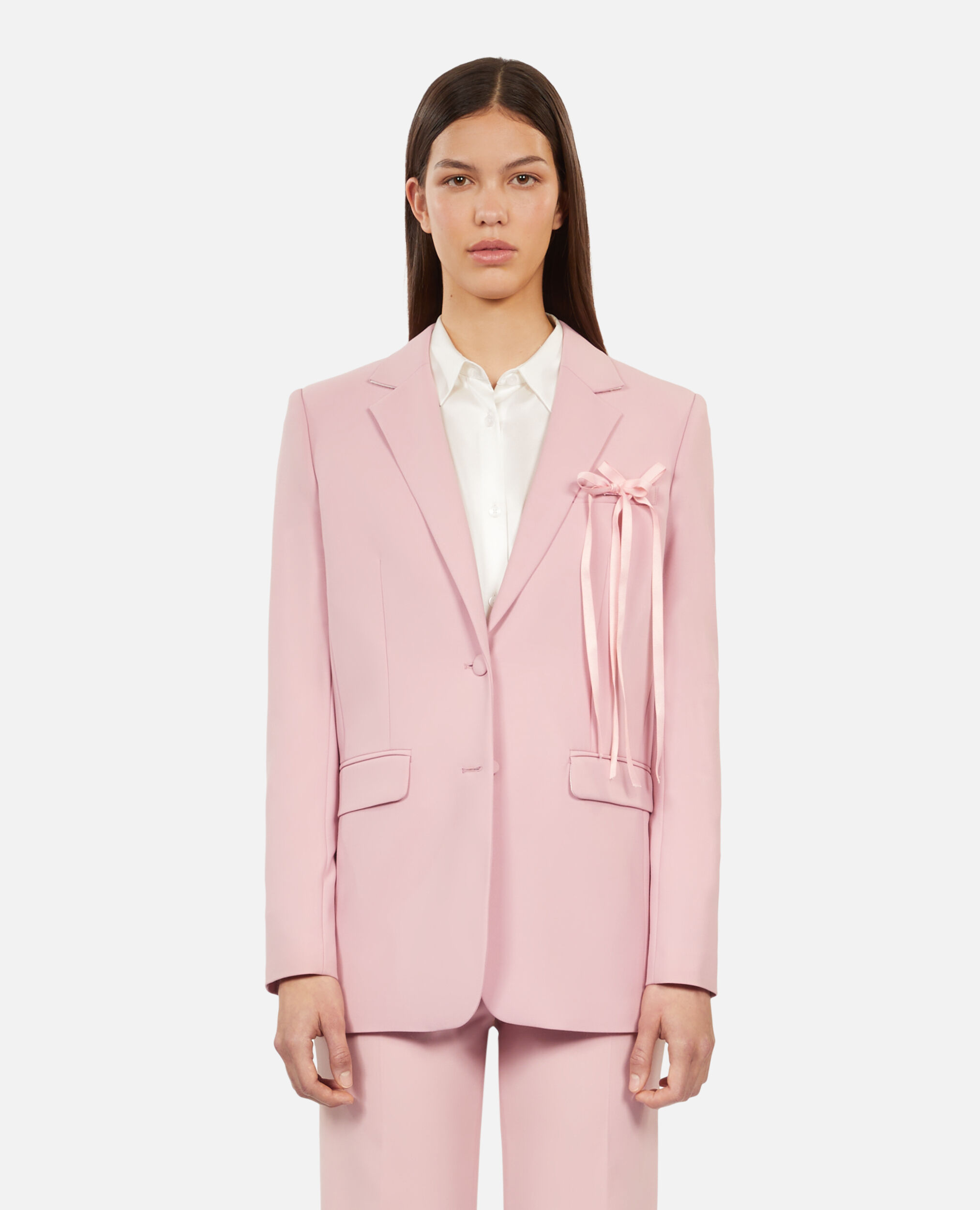 Chaqueta traje rosa mezcla lana, PASTEL PINK, hi-res image number null