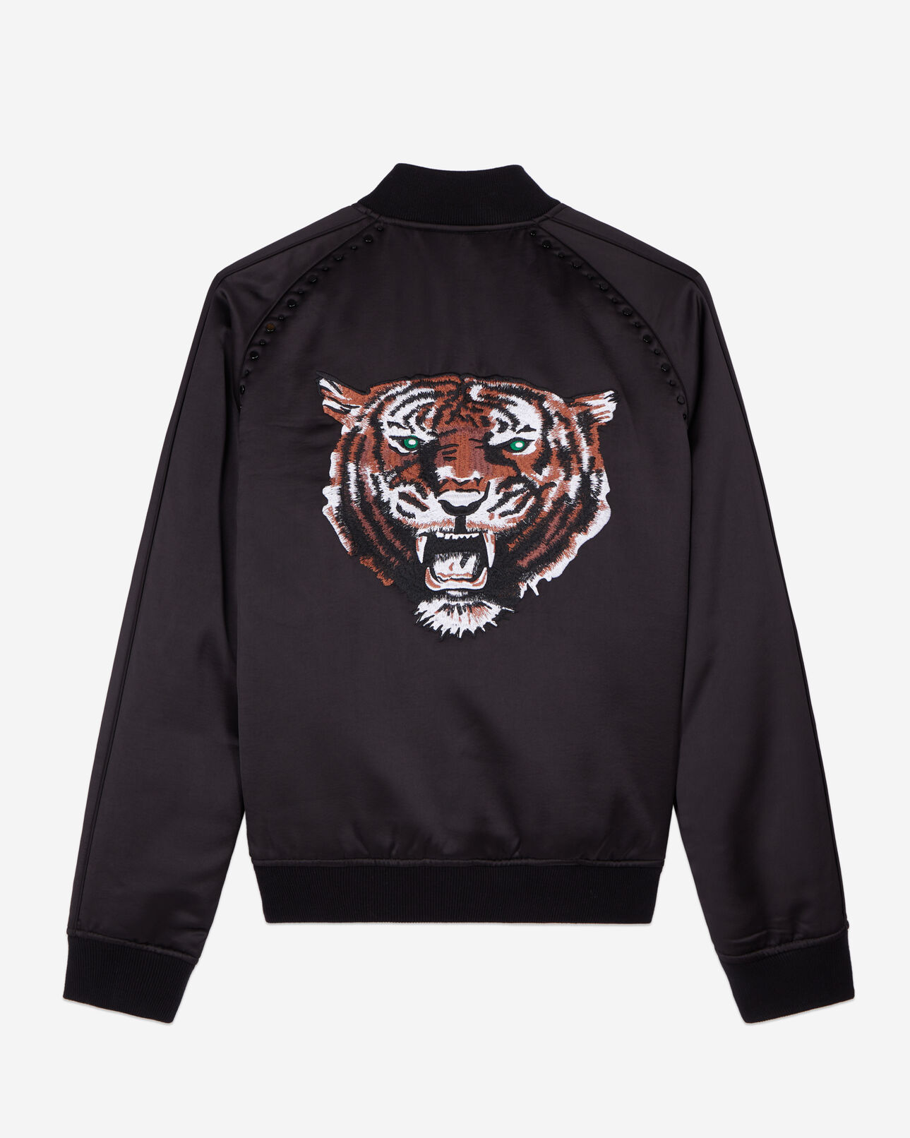 The Kooples MEN BLACK black jacket with wild tiger embroidery