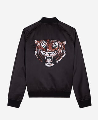 The Kooples H BLACK black jacket with wild tiger embroidery