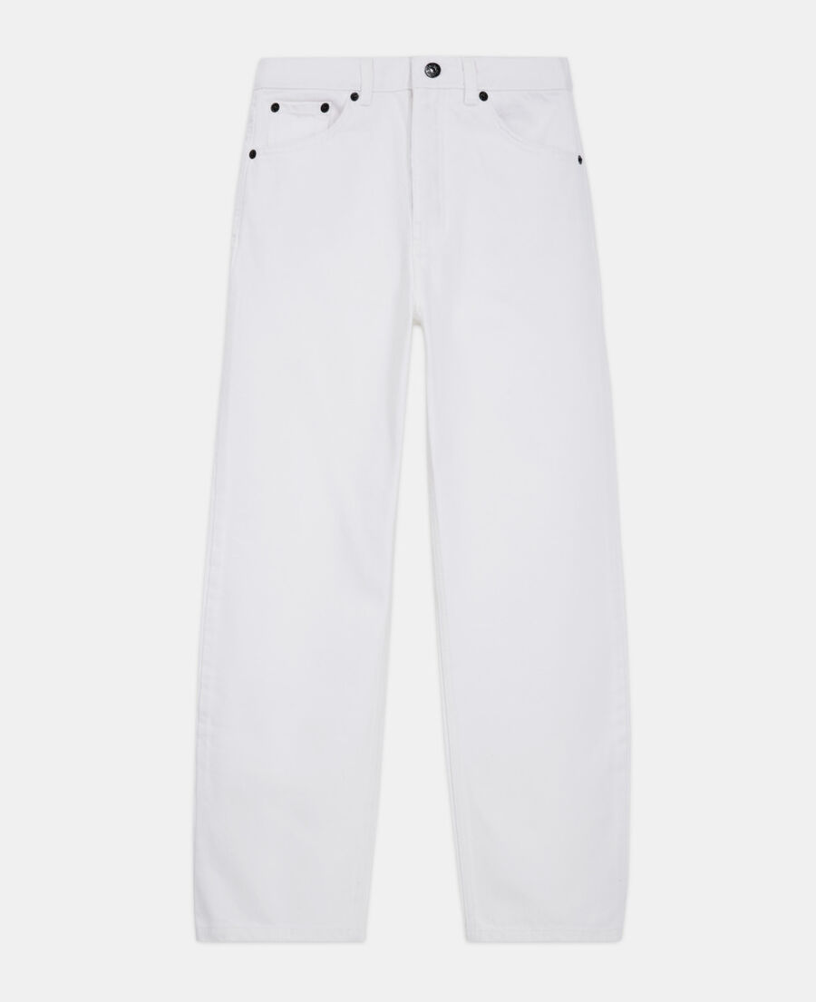 white straight-cut jeans