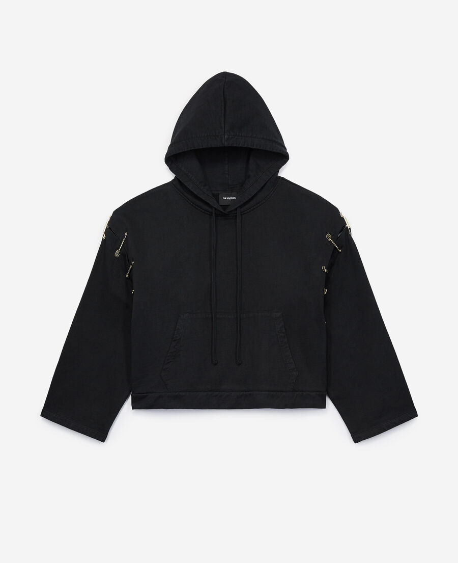 black cotton hoodie