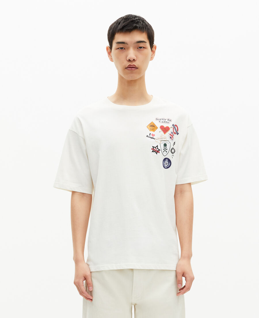 The Kooples MEN ECRU ecru pines-effect printed t-shirt