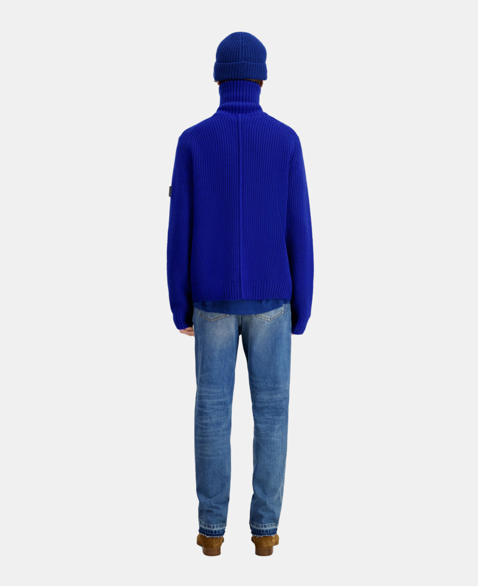 The Kooples MEN ELECTRIC BLUE blue cardigan with zipper