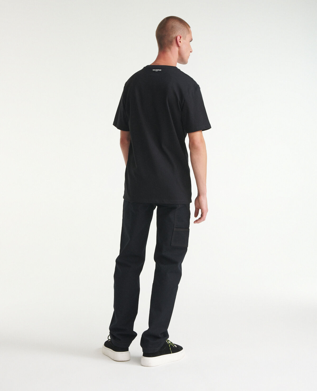 Cotton black T shirt Down to Earth embroidery The Kooples