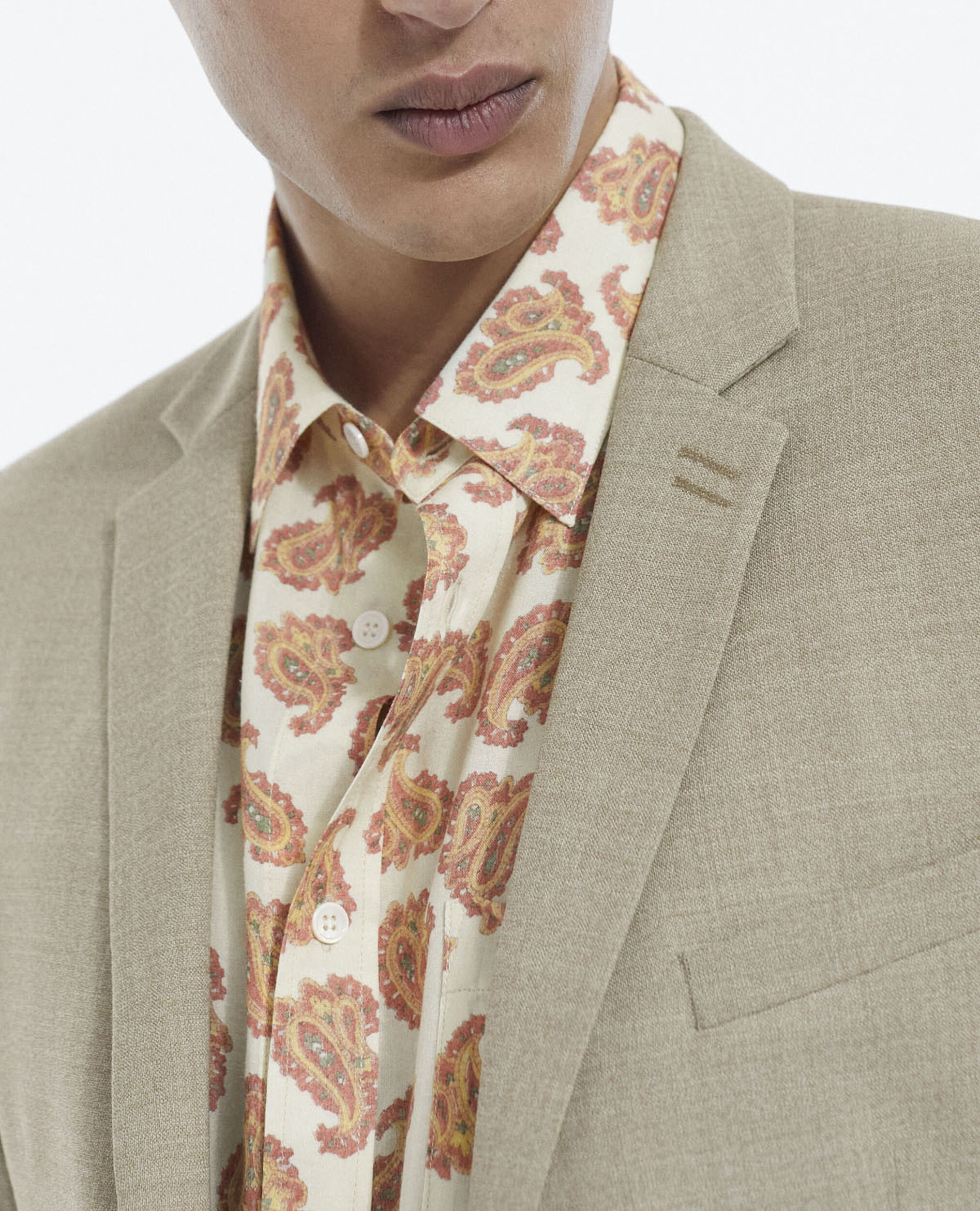 Smart beige wool blazer with pockets, BEIGE, hi-res image number null