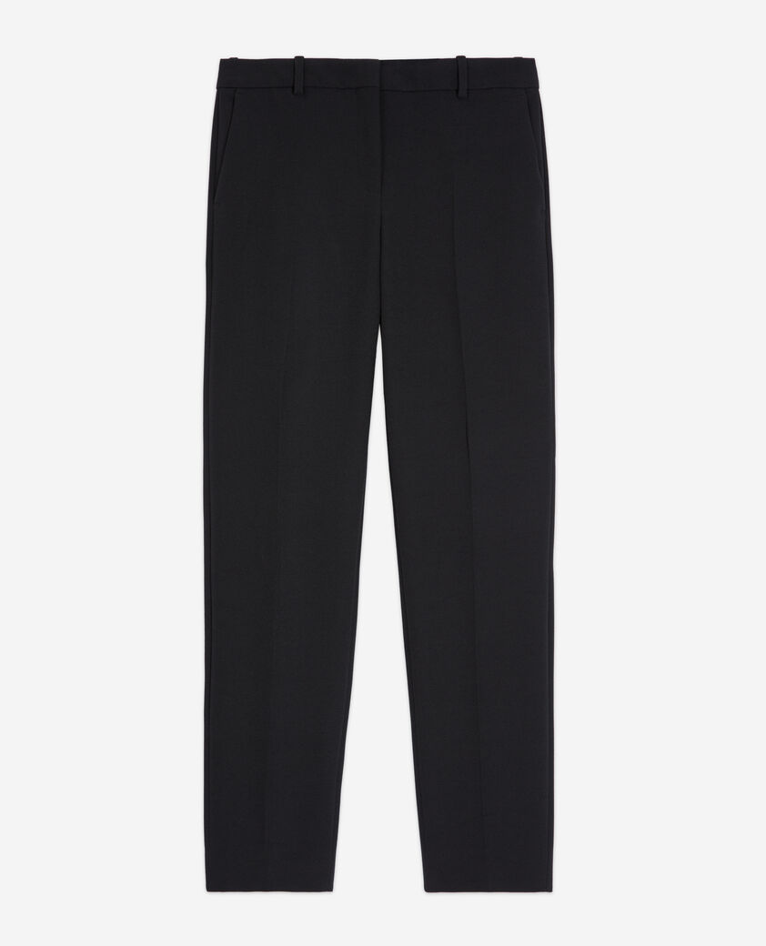 The Kooples FEMME BLACK pantalon tailleur en crêpe noir coupe droite