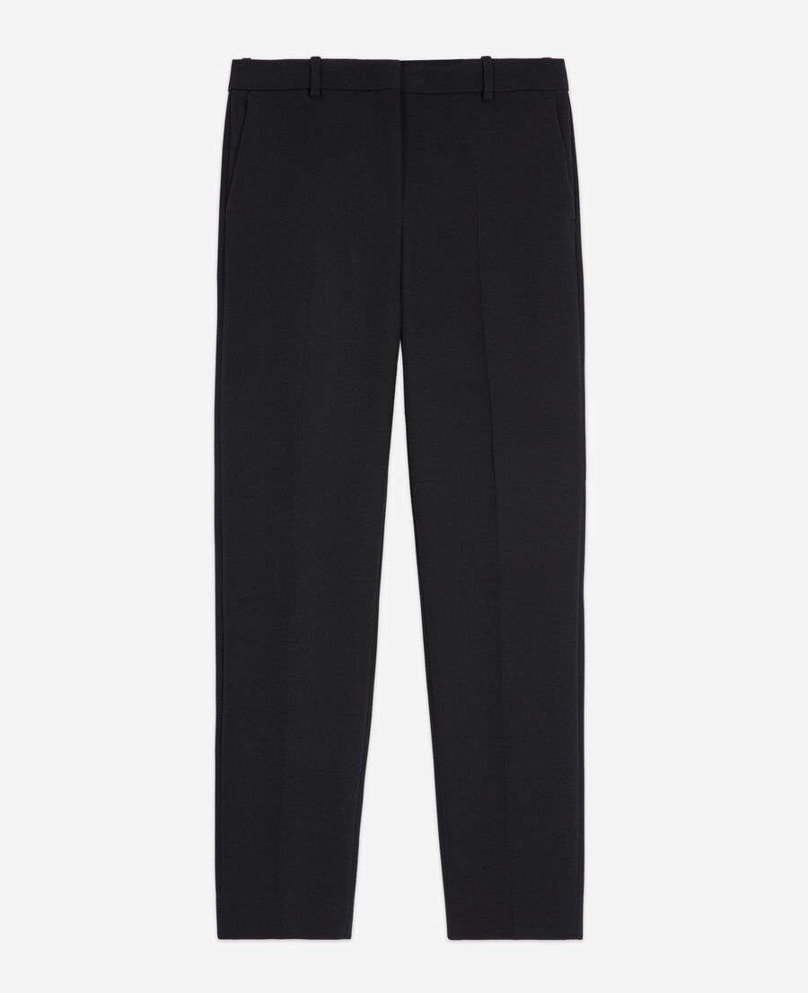 The Kooples FEMME BLACK pantalon tailleur en crêpe noir coupe droite