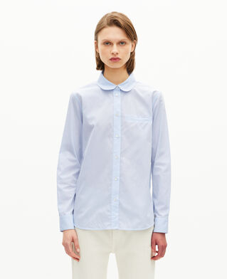 The Kooples F BLUE WHITE light blue micro check shirt