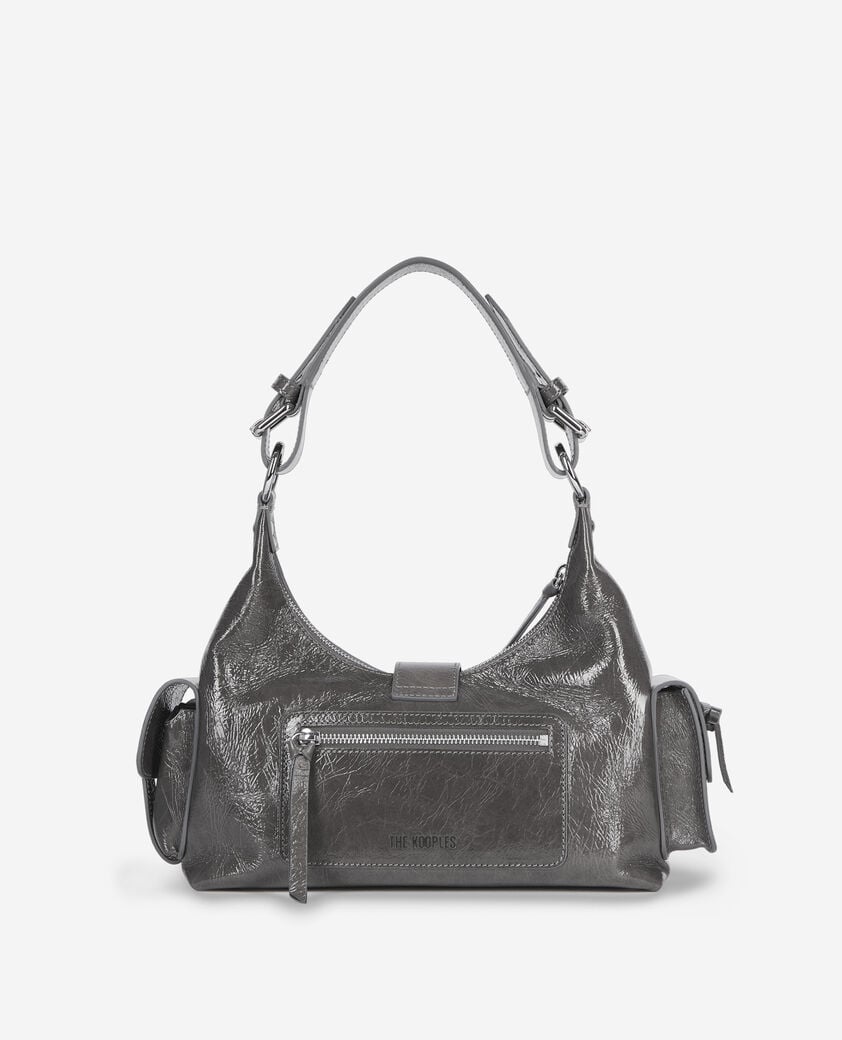 The Kooples DAMEN GREY amelia-tasche aus grauem rissleder