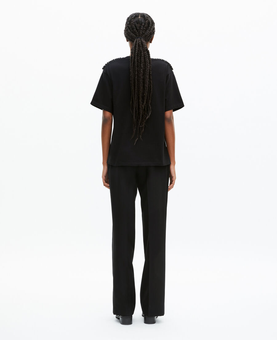 The Kooples F BLACK WASHED black chain t-shirt